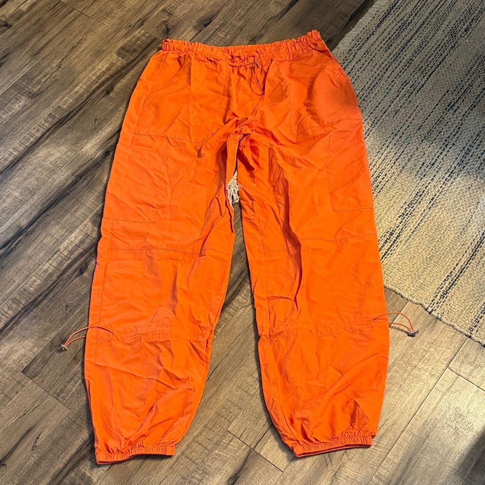 Bright Orange Rave Drawstring Pants